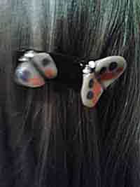 Butterflies Barrette, handmade, one of a kind, custompokersandmore