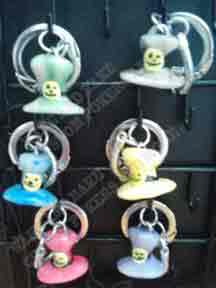 Smiley Face Hatters Hat Key Chains, Various colors, CustomPokersAndMore