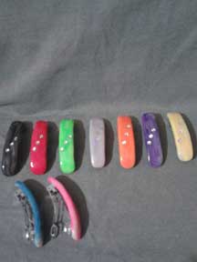 Marbled Barrettes W/Stones, one of a kind, hand made in usa, CustomPokersAndMore