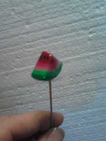 Watermelon poker, wedge, appetizer spike, drink stirrer,cake tester, custompokersandmore