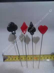 Card Suit Pokers 4pc set, appetizer spike, drink stirrer, sandwich spike, Party favors, Custompokersandmor