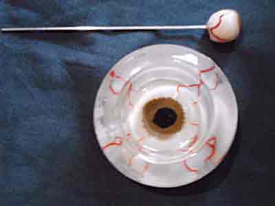 Brown eyeball poker and matching set glass dipper dobber dish bowl, CustomPokersAndMore