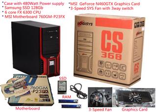AMD FX 6 Core PC, 8Gb RAM, 128Gb SSD, + 250Gb HDD + More!